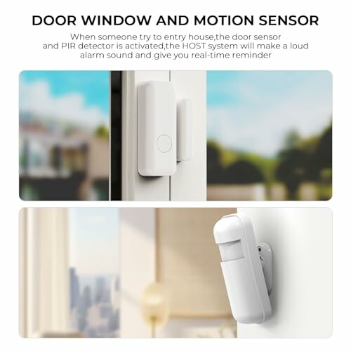 Door and window motion sensors with alarm system