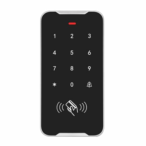 Smart keypad lock with numeric and contactless entry options.